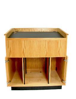Multimedia Lectern "The Educator" Cart Style-Back View-Multimedia Podiums and Lecterns-Podiums Direct