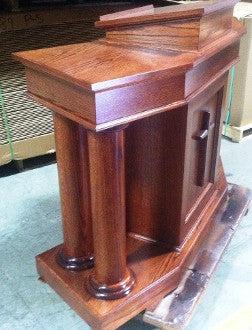 Church Wood Pulpit Custom No. 810-All Stained Side View-Church Solid Wood Pulpits, Podiums and Lecterns-Podiums Direct