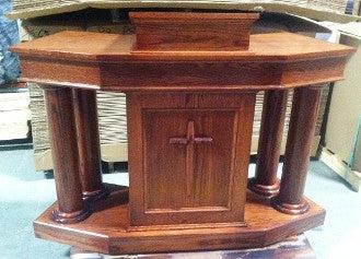 Church Wood Pulpit Custom No. 810-All Stained-Church Solid Wood Pulpits, Podiums and Lecterns-Podiums Direct