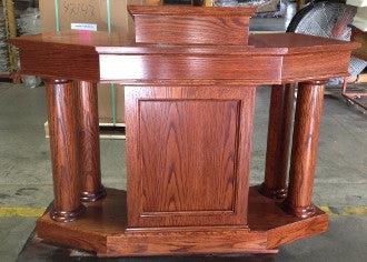 Church Wood Pulpit Custom No. 810-All Stained Without Cross-Church Solid Wood Pulpits, Podiums and Lecterns-Podiums Direct