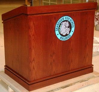 Handcrafted Solid Hardwood Lectern Heritage-With Logo-Handcrafted Solid Hardwood Pulpits, Podiums and Lecterns-Podiums Direct