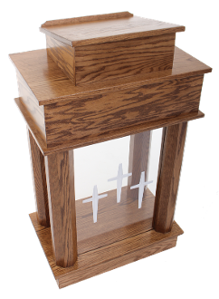 Wood with Acrylic Column Pulpit 810 Exhorter-Wood With Acrylic Pulpits, Podiums and Lecterns-Podiums Direct