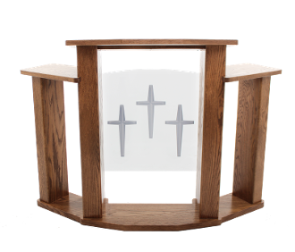 Wood with Acrylic Pulpit 778 Exhorter-Wood With Acrylic Pulpits, Podiums and Lecterns-Podiums Direct