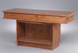 Communion Table NO 560 Pedestal-Back View-Communion Tables and Altars-Podiums Direct
