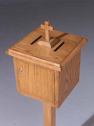 Tithe Box NO 18 Tithe/Prayer Box-Back View-Tithe Boxes, Baptismal Font, Flower Stands, and Offering Tables-Podiums Direct
