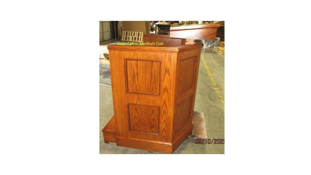 Church Wood Pulpit Custom No 1-Church Solid Wood Pulpits, Podiums and Lecterns-Side Medium Oak 43-Podiums Direct