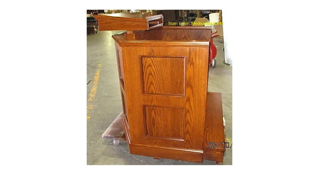Church Wood Pulpit Custom No 1-Church Solid Wood Pulpits, Podiums and Lecterns-Side 2 Medium Oak 43-Podiums Direct