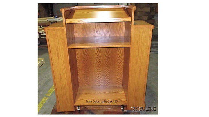 Church Wood Pulpit Wing NO 200W-Back Light Oak #35-Church Solid Wood Pulpits, Podiums and Lecterns-Podiums Direct