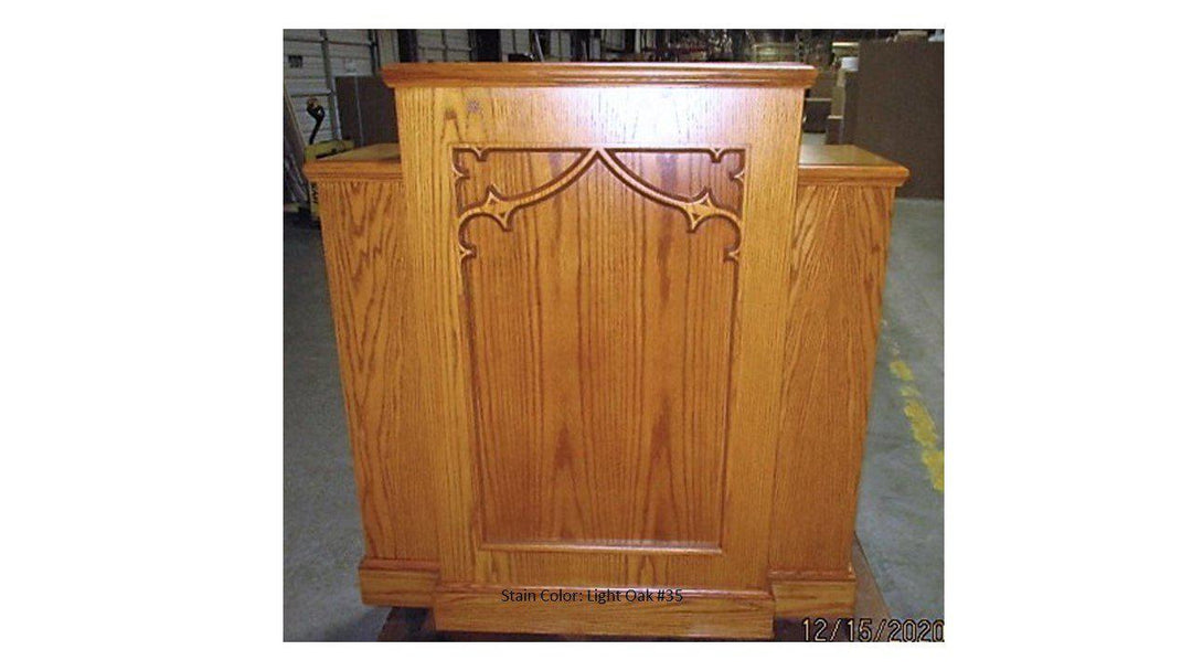 Church Wood Pulpit Wing NO 200W-Front Light Oak #35-Church Solid Wood Pulpits, Podiums and Lecterns-Podiums Direct