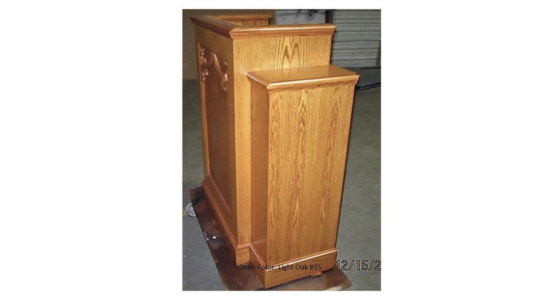 Church Wood Pulpit Wing NO 200W-Side Light Oak #35-Church Solid Wood Pulpits, Podiums and Lecterns-Podiums Direct