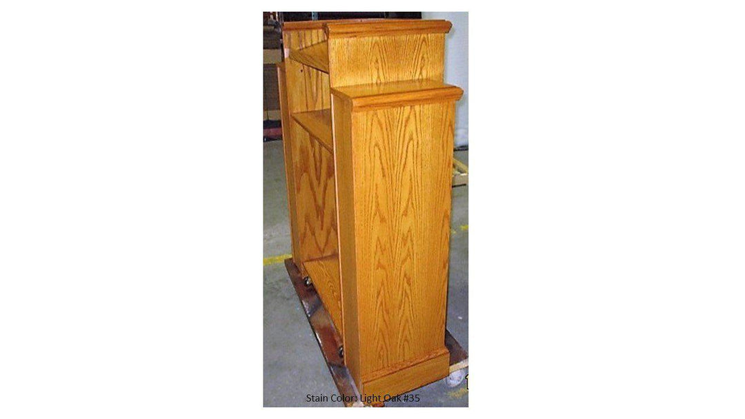 Church Wood Pulpit Wing NO 200W-Angle View Light Oak #35-Church Solid Wood Pulpits, Podiums and Lecterns-Podiums Direct