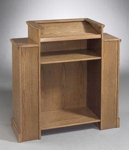 Church Wood Pulpit Wing NO 200W-Back View-Church Solid Wood Pulpits, Podiums and Lecterns-Podiums Direct