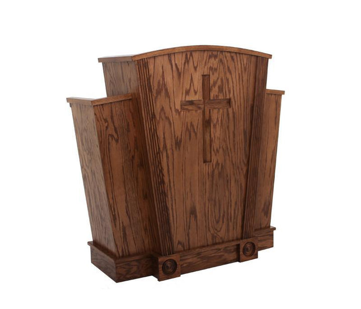 Church Wood Pulpit Victory Style with Fluting 310-Church Solid Wood Pulpits, Podiums and Lecterns-Podiums Direct