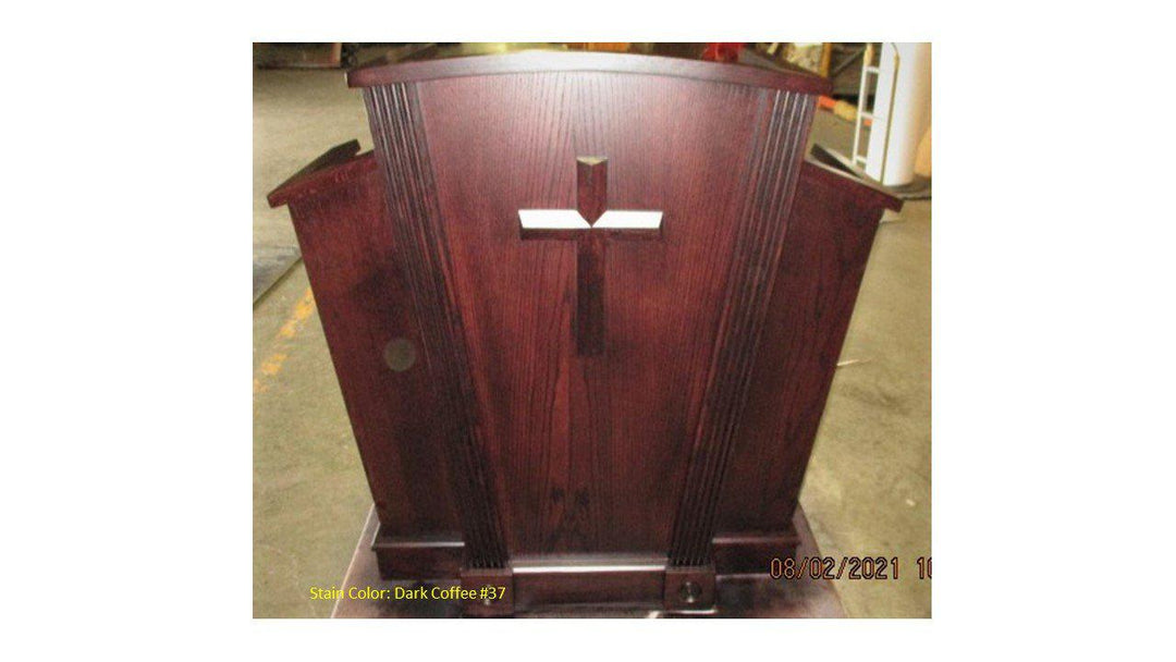 Church Wood Pulpit Victory Style with Fluting 310-Front  37-Church Solid Wood Pulpits, Podiums and Lecterns-Podiums Direct
