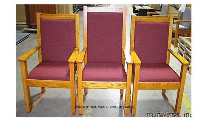Clergy Church Chair NO 400 Series 44" Height Side Chair-Clergy Church Chairs-Front Light Oak 35-Podiums Direct