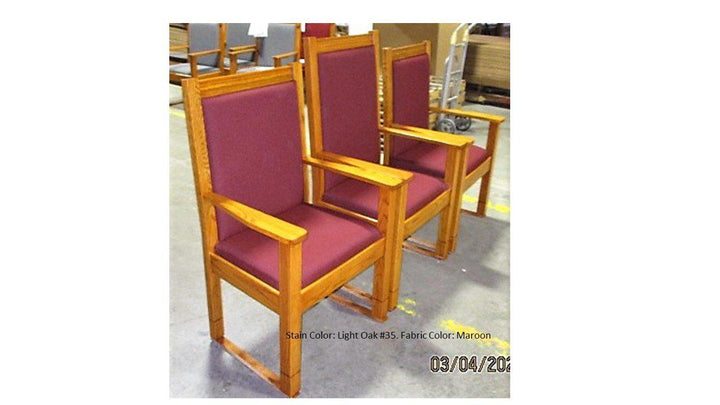 Clergy Church Chair NO 400 Series 44" Height Side Chair-Clergy Church Chairs-Side Light Oak 35-Podiums Direct