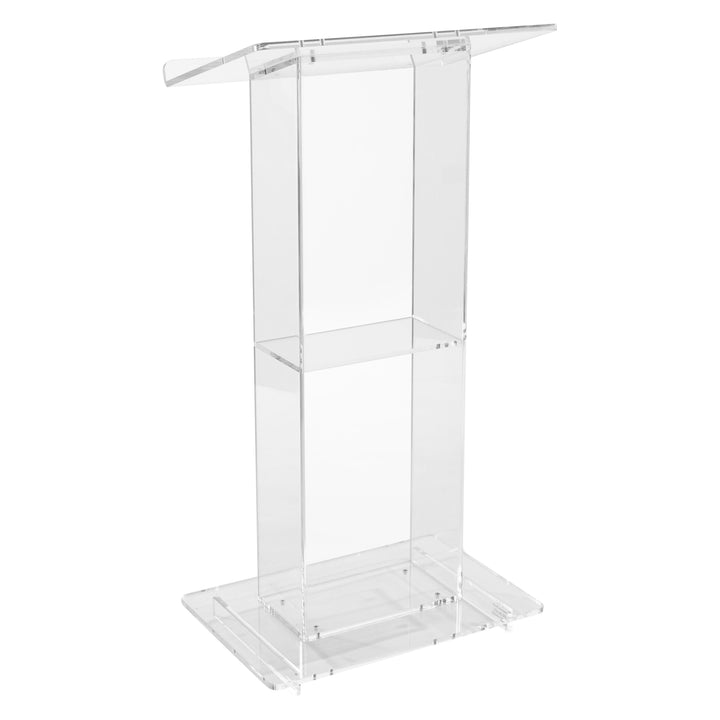 Acrylic Lectern Oklahoma Sound 401S-Angle View-Acrylic Pulpits, Podiums and Lecterns-Podiums Direct