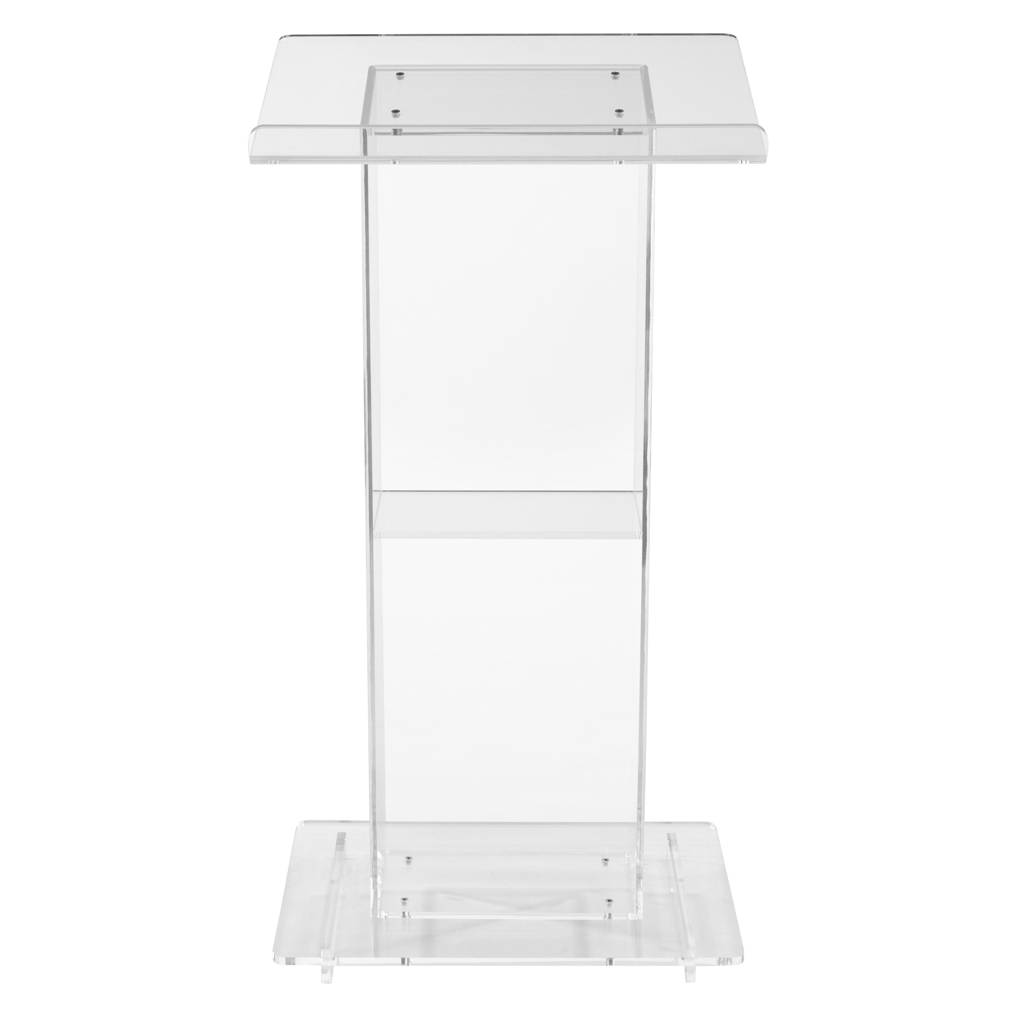 Clear Acrylic Lectern with Shelf: Oklahoma Sound 401S – Podiums Direct