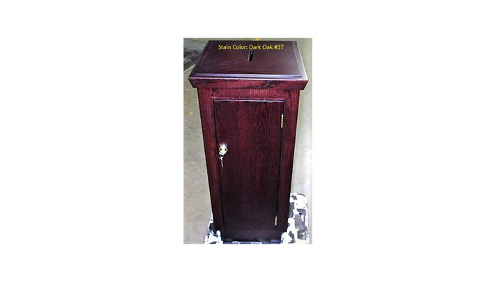 Tithe Box NO 40 Tithe/Prayer Box-Back Dark Oak 37-Tithe Boxes, Baptismal Font, Flower Stands, and Offering Tables-Podiums Direct