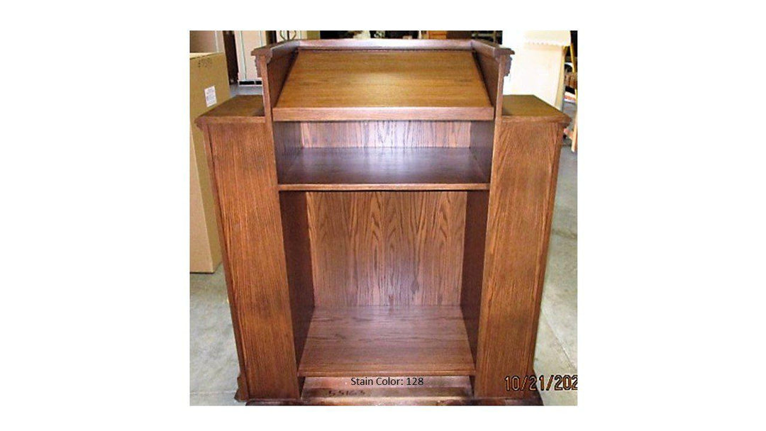 Church Wood Pulpit Wing NO 500W-Back 128-Church Solid Wood Pulpits, Podiums and Lecterns-Podiums Direct