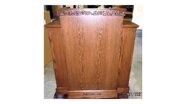 Church Wood Pulpit Wing NO 500W-Front 128-Church Solid Wood Pulpits, Podiums and Lecterns-Podiums Direct