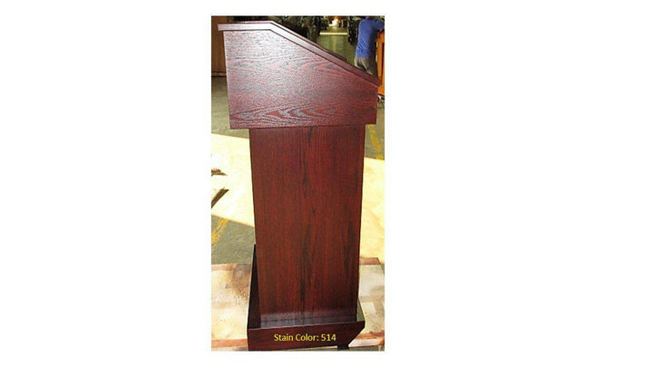 Handcrafted Solid Hardwood Lectern Conquest-Side Stain 514-Handcrafted Solid Hardwood Pulpits, Podiums and Lecterns-Podiums Direct