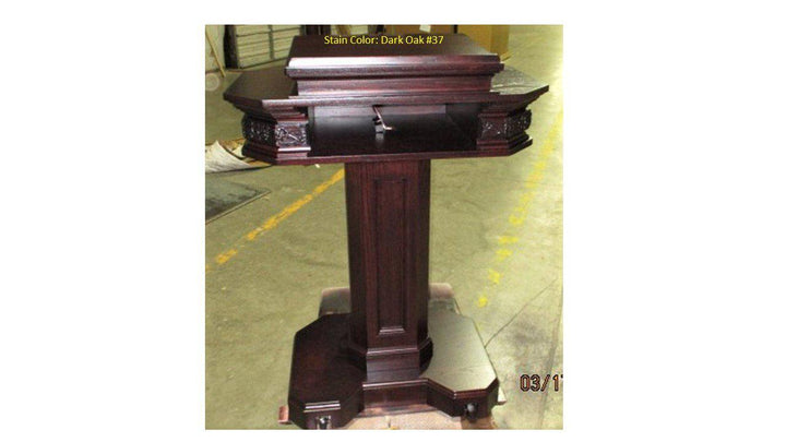 Church Wood Pulpit Pedestal NO 5402-Back 37-Church Solid Wood Pulpits, Podiums and Lecterns-Podiums Direct