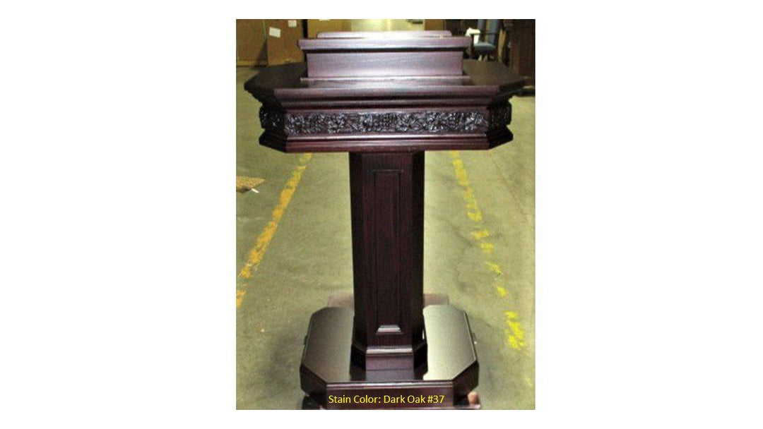 Church Wood Pulpit Pedestal NO 5402-Front 37-Church Solid Wood Pulpits, Podiums and Lecterns-Podiums Direct