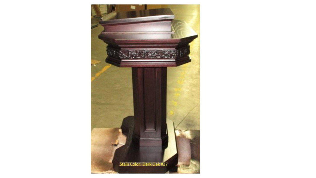 Church Wood Pulpit Pedestal NO 5402- Side 37-Church Solid Wood Pulpits, Podiums and Lecterns-Podiums Direct