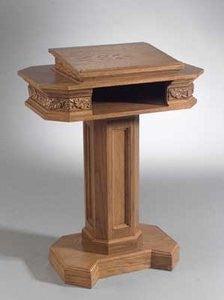  Church Wood Pulpit Pedestal NO 5402-Back View-Church Solid Wood Pulpits, Podiums and Lecterns-Podiums Direct
