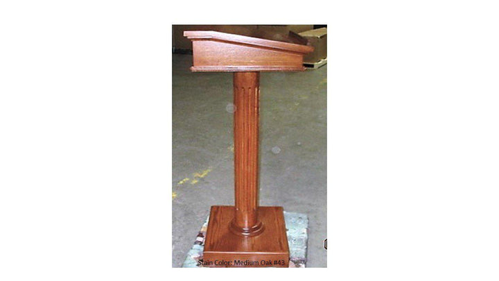 Custom No. 5SS Speaker Stand-Side Medium Oak 43-Church Solid Wood Pulpits, Podiums and Lecterns-Podiums Direct