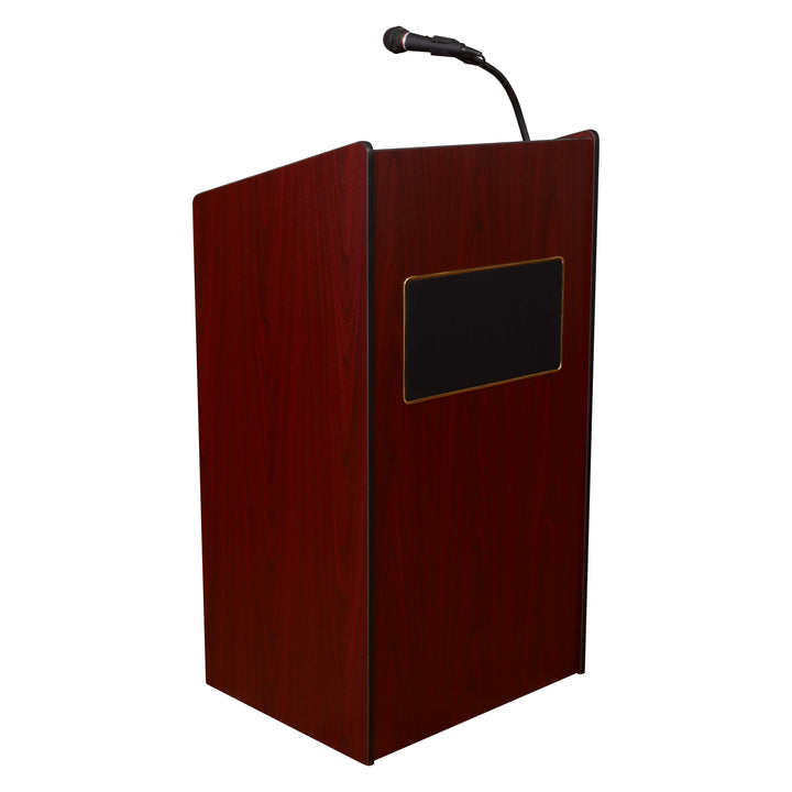 Sound Lectern 6010 Oklahoma Sound Aristocrat-Angle View Mahogany-Sound Podiums and Lecterns-Podiums Direct