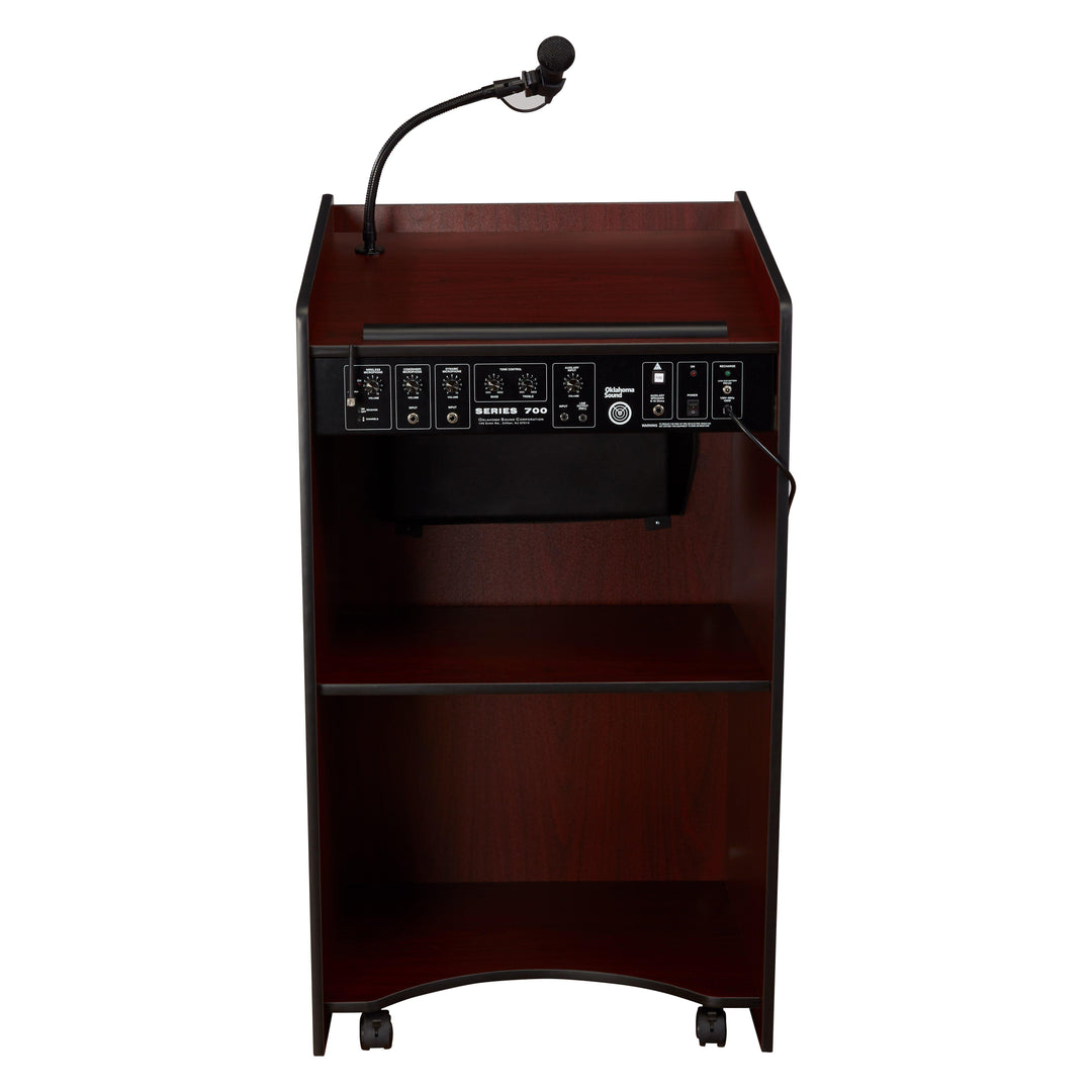 Sound Lectern 6010 Oklahoma Sound Aristocrat-Back View Mahogany-Sound Podiums and Lecterns-Podiums Direct