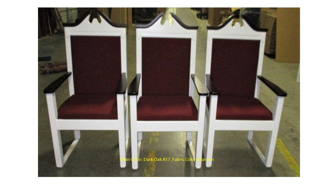 Clergy Church Chair TPC-603S Series 48" Height Side Pulpit Chair-Front Dark Oak 37 Maroon-Clergy Church Chairs-Podiums Direct