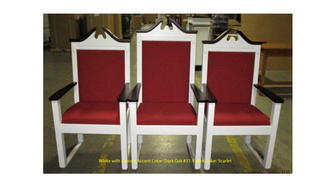Clergy Church Chair TPC-603S Series 48" Height Side Pulpit Chair-Front Dark Oak 37 Scarlet-Clergy Church Chairs-Podiums Direct