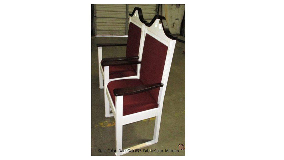 Clergy Church Chair TPC-603S Series 48" Height Side Pulpit Chair-Side Dark Oak 37 Maroon-Clergy Church Chairs-Podiums Direct
