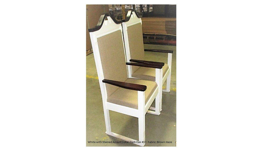 Clergy Church Chair TPC-603C Series 52" Height Center Pulpit Chair-Side Brown Haze-Clergy Church Chairs-Podiums Direct