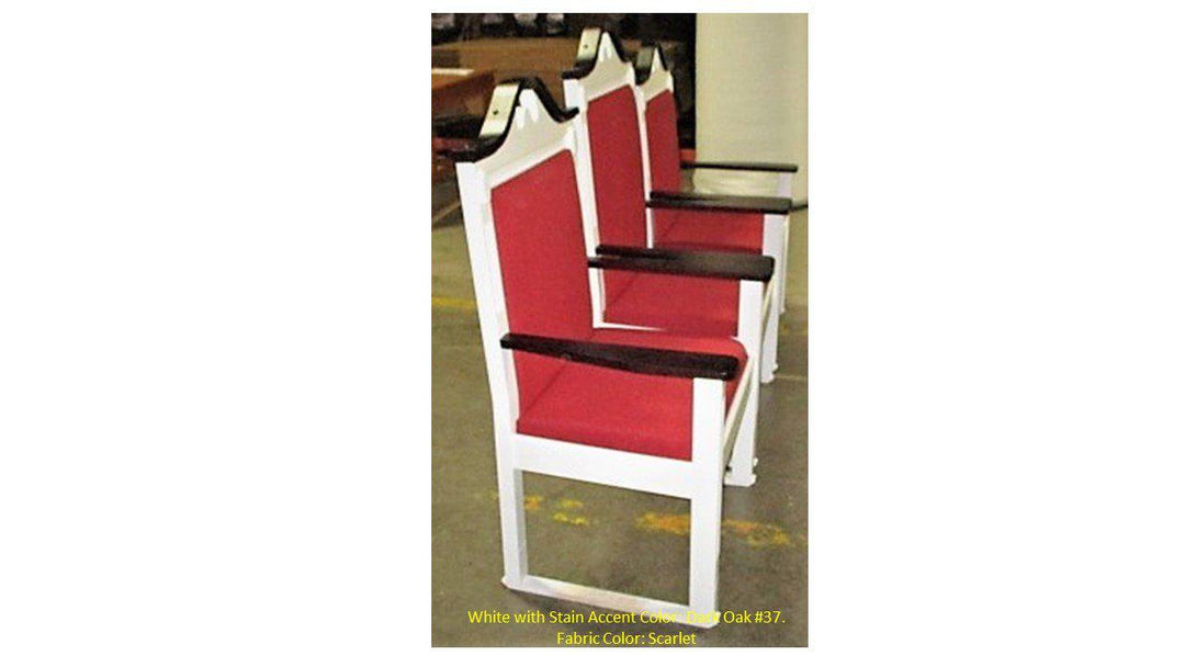 Clergy Church Chair TPC-603S Series 48" Height Side Pulpit Chair-Side Dark Oak 37 Scarlet-Clergy Church Chairs-Podiums Direct