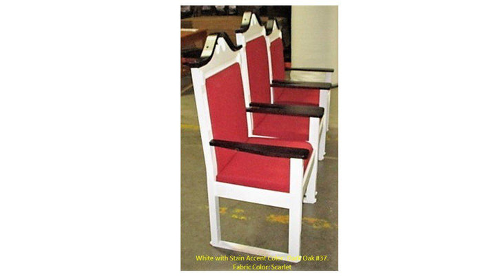 Clergy Church Chair TPC-603S Series 48" Height Side Pulpit Chair-Side Dark Oak 37 Scarlet-Clergy Church Chairs-Podiums Direct