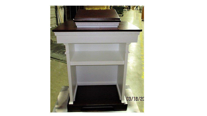 Church Wood Pulpit Colonial Tiered TSP-620- Back 514-Church Solid Wood Pulpits, Podiums and Lecterns-Podiums Direct