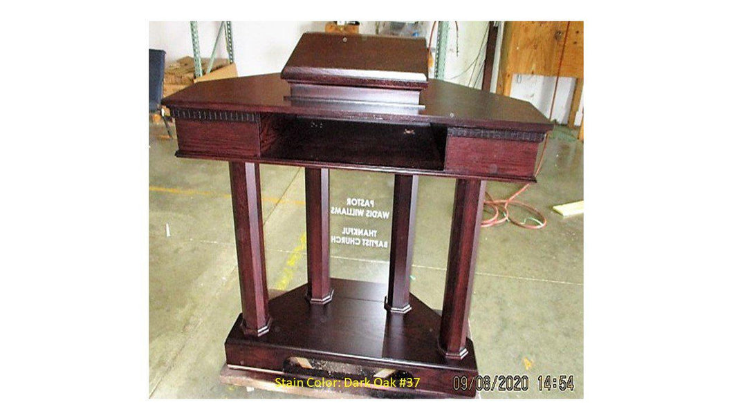 Wood with Acrylic Pulpit Custom No 6-Back-Wood With Acrylic Pulpits, Podiums and Lecterns-Podiums Direct