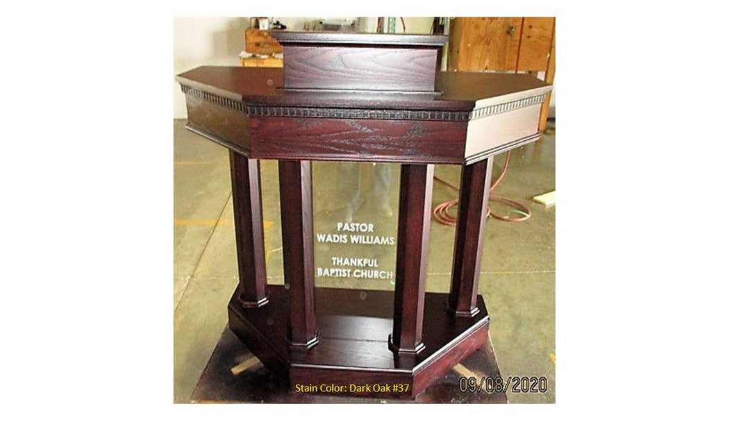 Wood with Acrylic Pulpit Custom No 6-Front-Wood With Acrylic Pulpits, Podiums and Lecterns-Podiums Direct