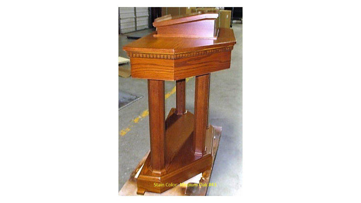 Wood with Acrylic Pulpit Custom No 6-Side Medium Oak 43-Wood With Acrylic Pulpits, Podiums and Lecterns-Podiums Direct