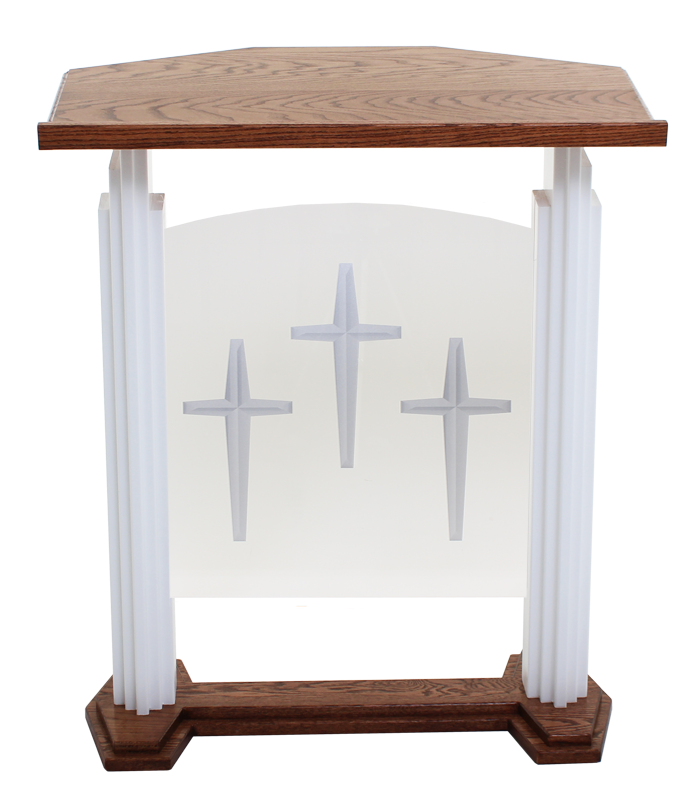 Wood with Acrylic Pulpit 701W Proclaimer-Back View-Wood With Acrylic Pulpits, Podiums and Lecterns-Podiums Direct