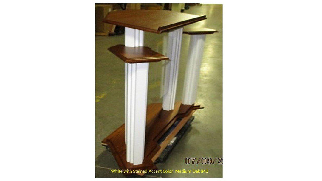 Wood with Acrylic Pulpit w/Wings 702W Proclaimer-Side View-Wood With Acrylic Pulpits, Podiums and Lecterns-Podiums Direct
