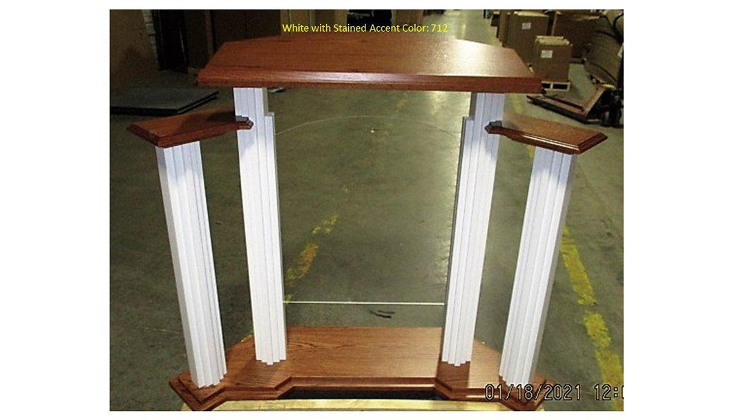 Wood with Acrylic Pulpit w/Wings 702W Proclaimer-Back View 712-Wood With Acrylic Pulpits, Podiums and Lecterns-Podiums Direct