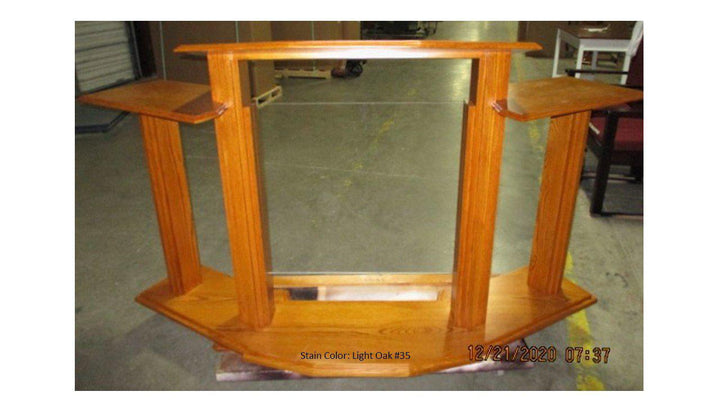 Wood with Acrylic Pulpit w/Wings 703 Proclaimer-Front View No Logo-Wood With Acrylic Pulpits, Podiums and Lecterns-Podiums Direct
