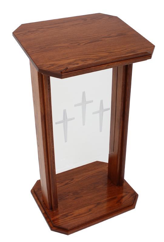 Wood with Acrylic Preaching Stand-704 Proclaimer-BackWood With Acrylic Pulpits, Podiums and Lecterns-Podiums Direct