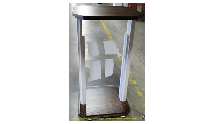 Wood with Acrylic Preaching Stand-704 Proclaimer-White with Stain Back-Wood With Acrylic Pulpits, Podiums and Lecterns-Podiums Direct