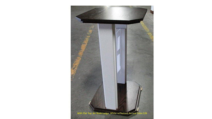 Wood with Acrylic Preaching Stand-704 Proclaimer-White with Stain Side-Wood With Acrylic Pulpits, Podiums and Lecterns-Podiums Direct